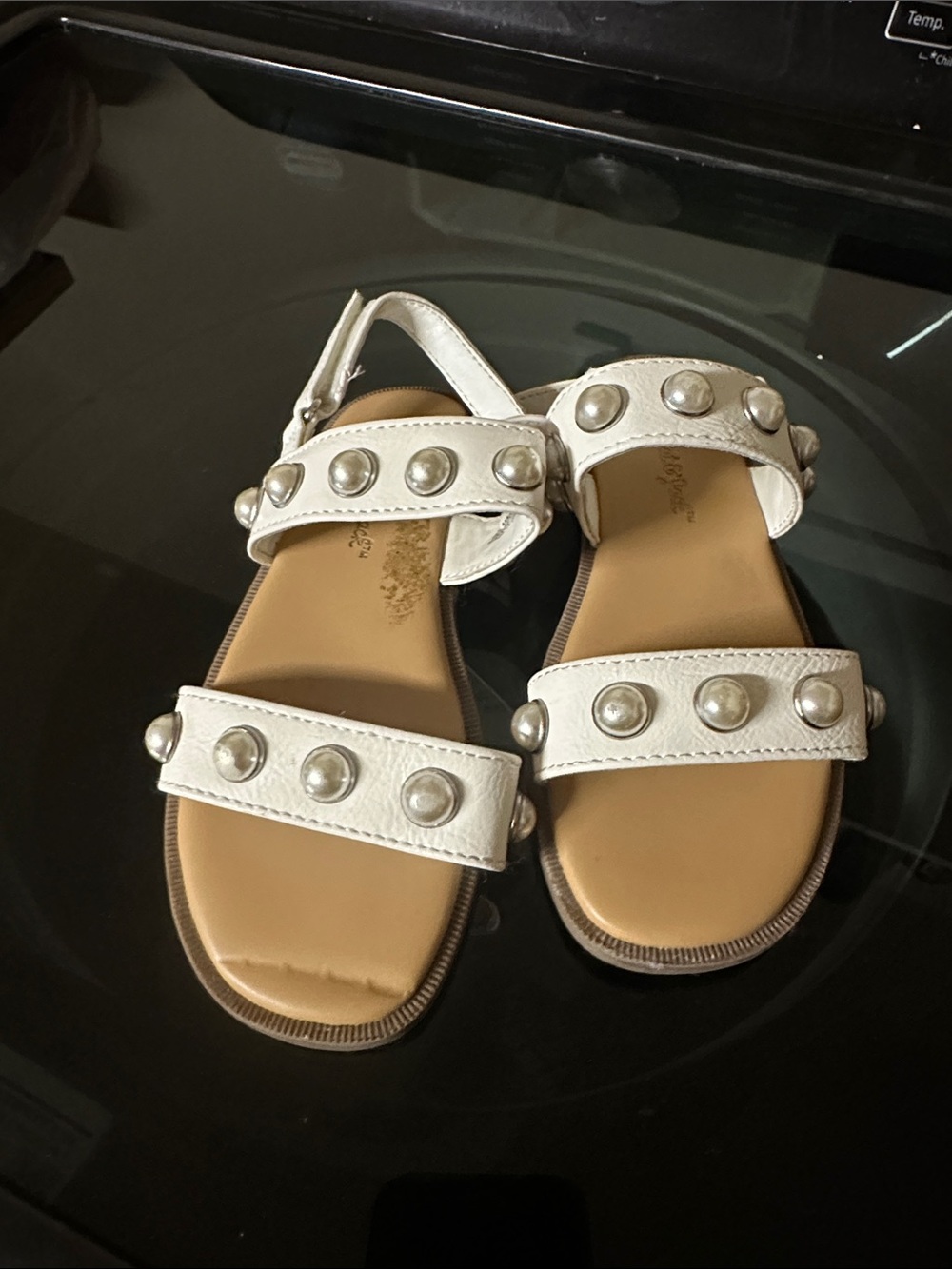 Cat & Jack White Studded Girls Sandals